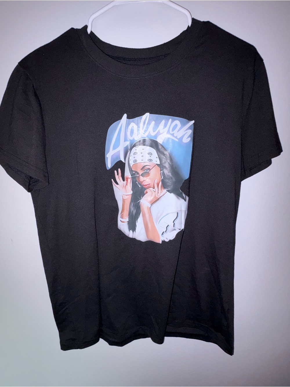 Aaliyah Graphic Black Tee - Womens Top